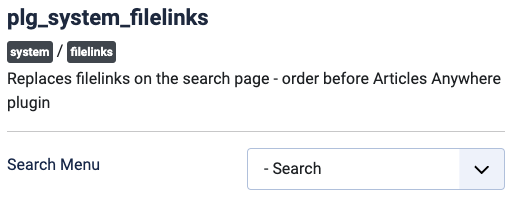 filelinks system plugin options